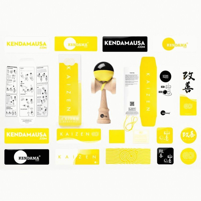 Kendama Kaizen 3.0 Shift Bicolor Noir/Rose – Grip Collant – Forme Compétition – Cordes Et Perles De Rechange – Débutant Et Pro